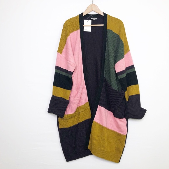 ASOS Color block oversized chunky open closure drop sleeve cardigan - Picture 10 of 10